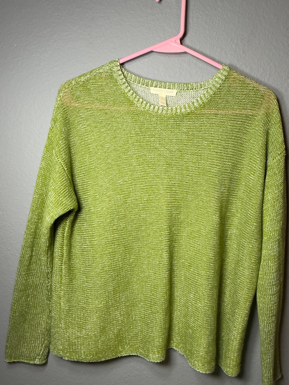 Eileen Fisher Lime Green Crewneck Sweater